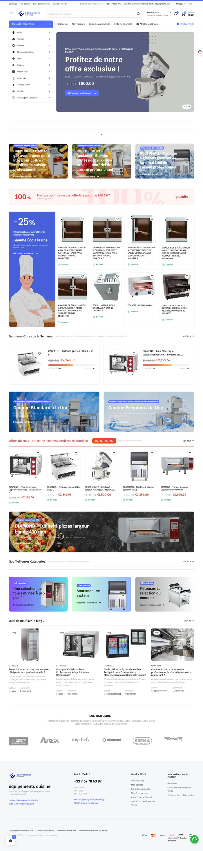 Équipements Cuisine — full page preview